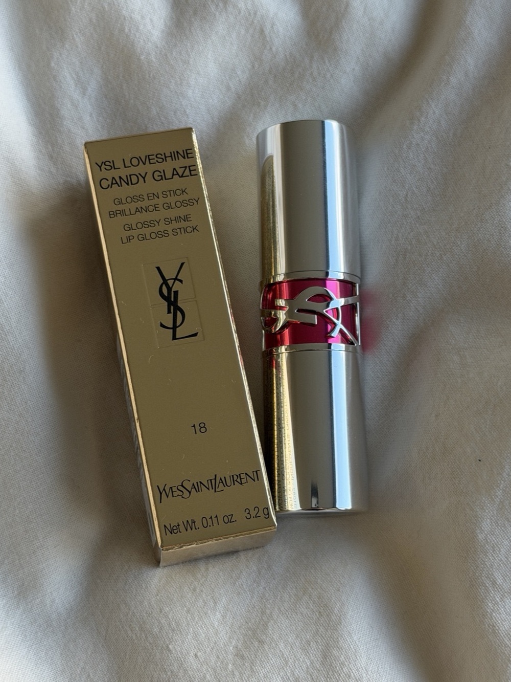 Yves Saint Laurent Loveshine Candy Glaze Lip Gloss Stick 18 Pink